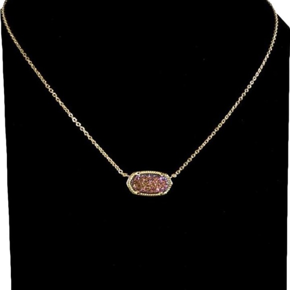 Kendra Scott Gold or Silver Elisa Multi Color Drusy Quartz Necklace - Picture 2 of 11